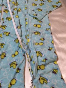 他の写真2: 大人用 カバーオール大人用ベビーパジャマ(アヒル柄水色)