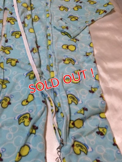 画像2: 大人用 カバーオール大人用ベビーパジャマ(アヒル柄水色)