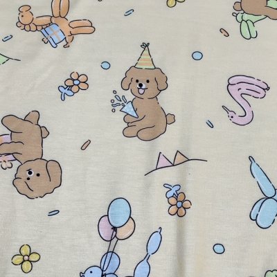 画像4: 大人用ロンパースワンちゃん＆風船柄半袖 在庫ピンクリブXLのみ