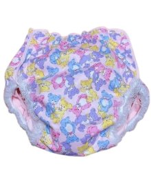 他の写真2: 大人用 おむつカバーテディベア柄ポリウレタン防水ピンク/レース付き（在庫：5L）