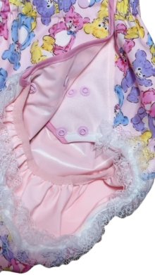他の写真3: 大人用 おむつカバーテディベア柄ポリウレタン防水ピンク/レース付き（在庫：5L）