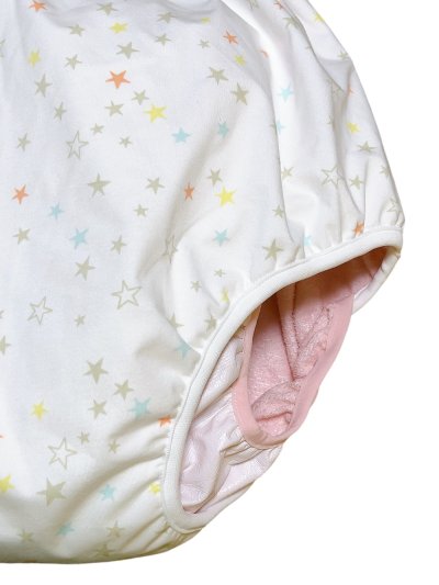 画像2: 大人用 おむつカバー パンツタイプ 星柄(ピンク防水) 