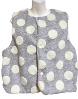 大人用 ぽこぽこドットのあったかベビーボアベスト（リバーシブル）