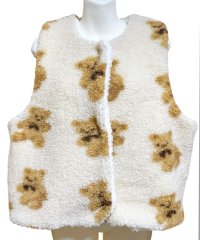 大人用 ベビーベストあったかボアくまさん柄（リバーシブル）