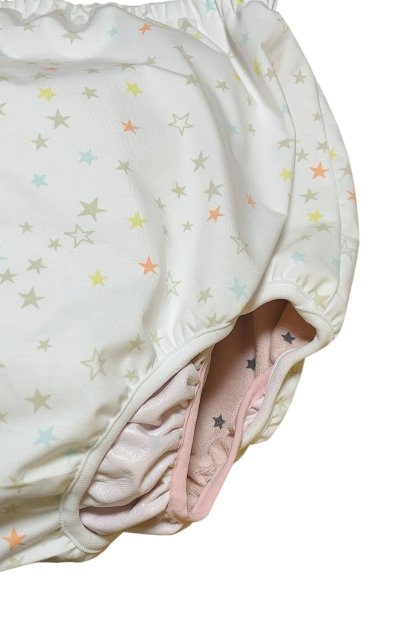 画像2: 大人用 おむつカバー パンツタイプ 星柄(星柄ピンク防水) 