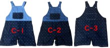 他の写真1: 大人用ロンパース サロペットデニムショートリボン柄C