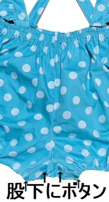 他の写真3: 大人用 ロンパースサロペット 水玉/水色
