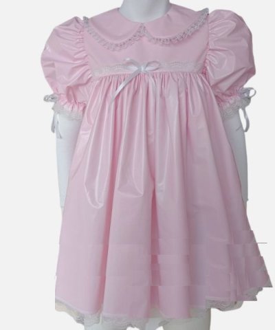 画像1: 大人用 ベビードレス PVCベビーピンク3点セット