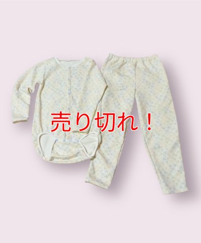 前開きロンパースとロングパンツのセット