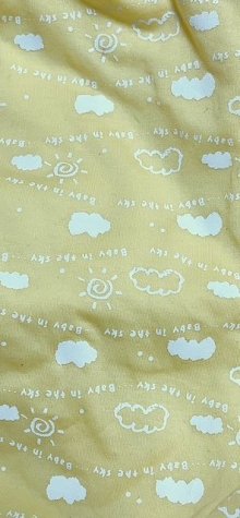 他の写真2: 大人用 おむつカバー 空柄クリーム色 腰紐付き新古品 ニシキナース特注品