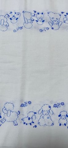 他の写真1: 布おむつ平織り羊柄 新古品 昭和レトロ