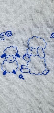 他の写真2: 布おむつ平織り羊柄 新古品 昭和レトロ