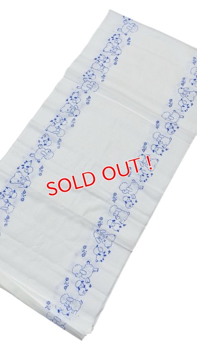画像1: 布おむつ平織り羊柄 新古品 昭和レトロ