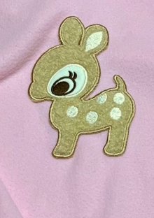 他の写真3: 大人用ロンパースフード付きフリース長袖大きなアップリケ/ピンク在庫Mのみ