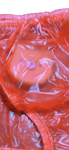 他の写真1: 大人用防水パンツクリアレッドPVCビキニパンツ