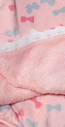 他の写真2: 大人用 スカート付きロンパースリボン柄ふんわりあったか長袖