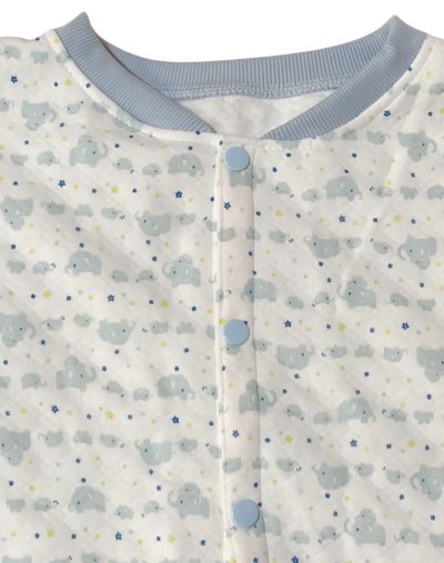 画像4: 大人用ロンパース＆ロングパンツ前開き 長袖 ゾウさん柄（Lサイズ）