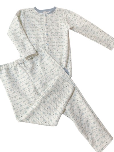 前開きロンパースとロングパンツのセット