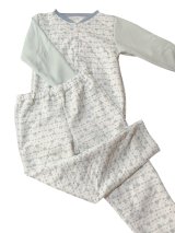 大人用ロンパース＆ロングパンツ前開き 長袖 ゾウさん柄（Lサイズ）