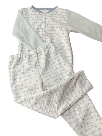 前開きロンパースとロングパンツのセット