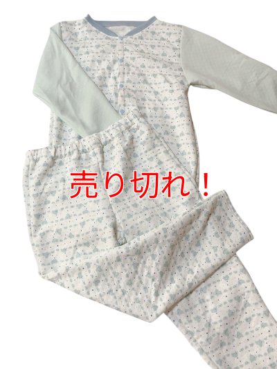 前開きロンパースとロングパンツのセット