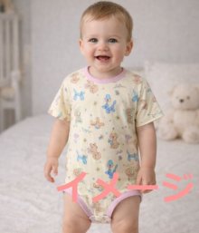 他の写真1: 大人用ロンパースワンちゃん＆風船柄半袖 在庫ピンクリブXLのみ