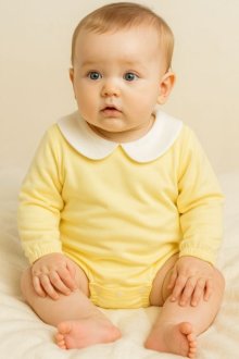 他の写真2: 大人用ロンパース襟付きロンパース/クリームイエロー