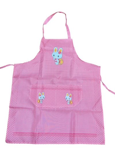 画像2: ウサギ柄 保育士エプロン ・ママのエプロン