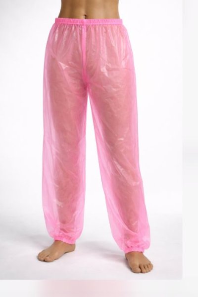 画像1: 大人用 防水パンツ ロングズボン/クリアピンク