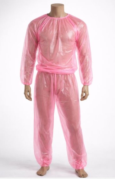 ピンク PVCの上下スーツ