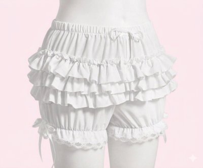 画像2: 大人用ふんわり3段フリルレースパンツA