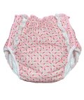 大人用 おむつカバーいちご柄レース付きパイル防水