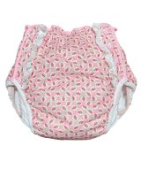 大人用 おむつカバーいちご柄レース付きパイル防水