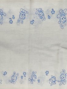 他の写真1: 昭和レトロ 布おむつ平織りウサギさん柄 新古品90cm