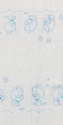 他の写真1: 昭和レトロ 布おむつドビー織りワンちゃん柄 新古品70cm
