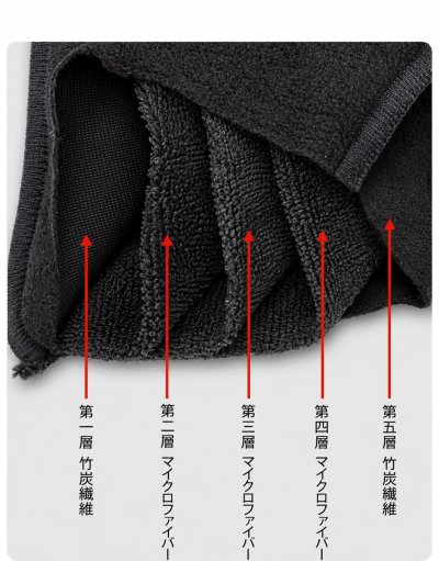 5層構造で中はマイクロファイバー