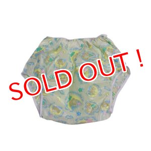 画像: 大人用 防水パンツ(PVC) クマさんとお月様柄 イエロー