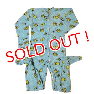 画像: 大人用 カバーオール大人用ベビーパジャマ(アヒル柄水色)