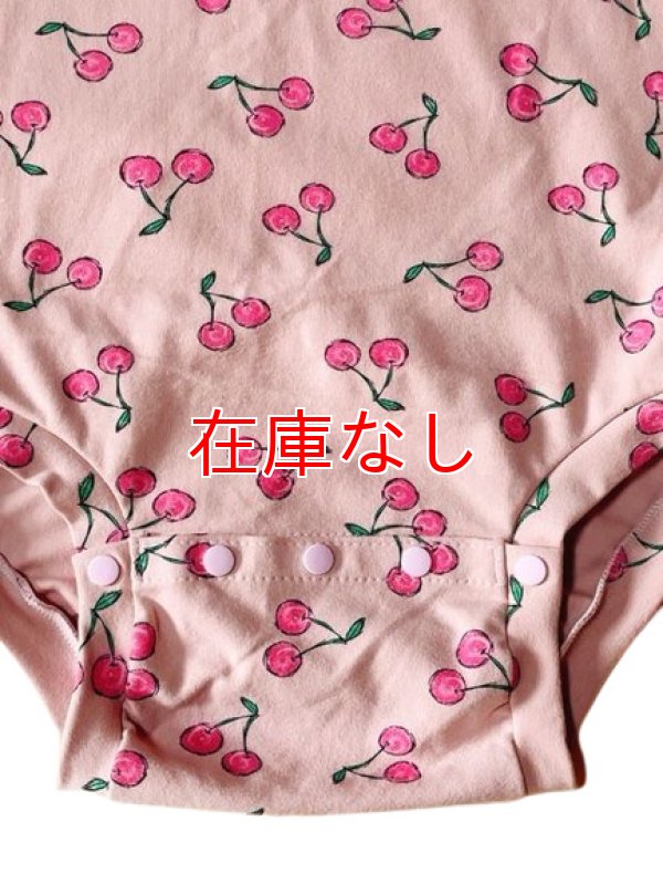 画像4: 大人用ロンパースチェリー柄半袖 在庫はMのみ