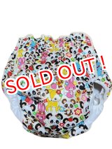 画像: 大人用 おむつカバーパンダ動物柄ポリウレタン防水オフホワイト（在庫：5L）