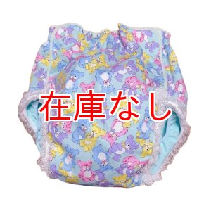 画像: ★在庫限り★ 大人用 おむつカバーテディベア柄ウレタン防水/レース付き(在庫：5L）