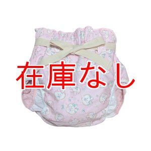 画像: 大人用 おむつカバーうさぎ柄パイル防水腰紐付き(在庫:M´)
