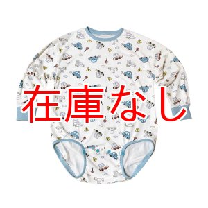 画像: 大人用ロンパース 車柄 長袖（在庫M１点）