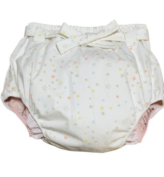 大人用 おむつカバー パンツタイプ 星柄 腰紐付き(星柄ピンク防水) 