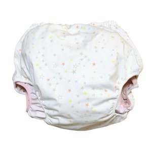 画像: 大人用 おむつカバー パンツタイプ 星柄(星柄ピンク防水) 