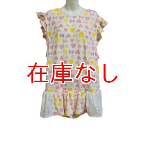 画像: 大人用 スカート付きロンパース ハート柄Fスカートにフリル付き/XLサイズ