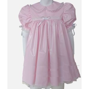 画像: 大人用 ベビードレス PVCベビーピンク3点セット