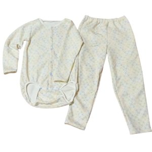 画像: 大人用ロンパース＆ロングパンツ前開き 長袖 クマ柄