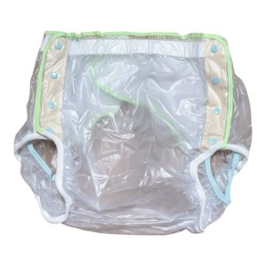 画像: 大人用 おむつカバービニールカバー縁取り黄緑色L