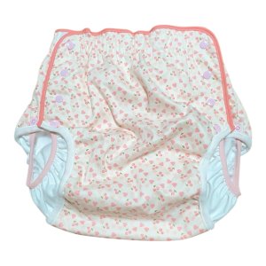 画像: 大人用 おむつカバーハート＆チェリー柄パイル防水